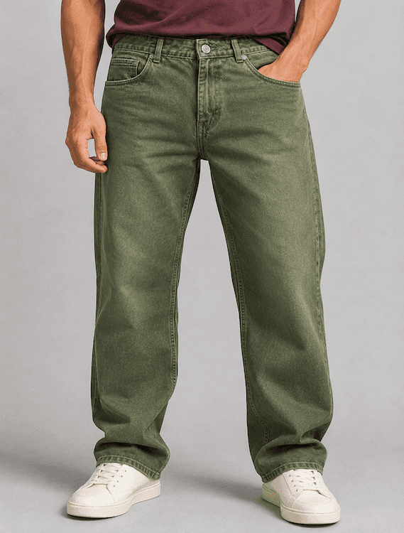 ODCC Men's RFD Green Baggy Fit Denim Jeans | Non-Stretch | J1781. – photo 1