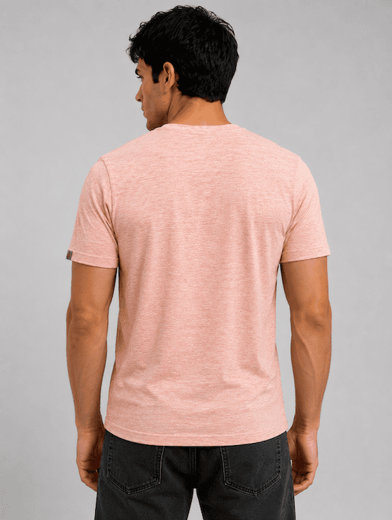 ODCC Resistance 7581 Printed Pink Melange Cotton Round Neck T-Shirt for Men – photo 4