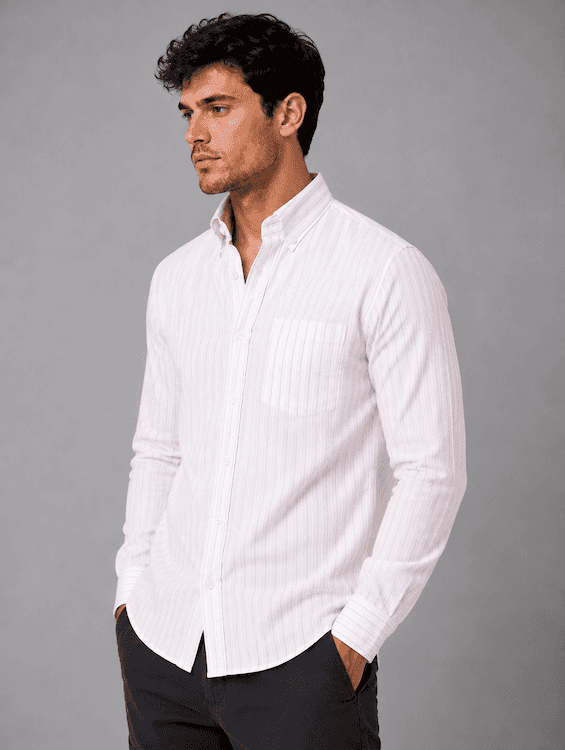 ODCC White Pink Stripe Cotton Shirt RG1005 – photo 3
