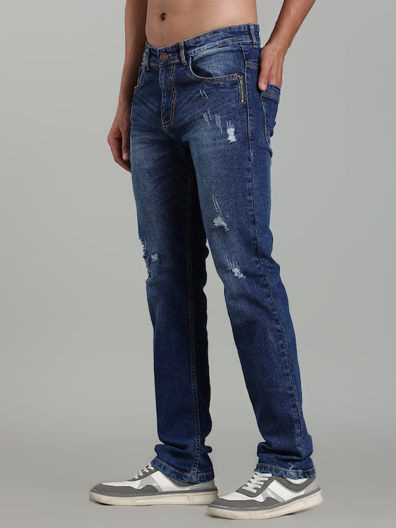 ODCC DARK BLUE ZIP TORN UP DENIM J1766 – photo 3