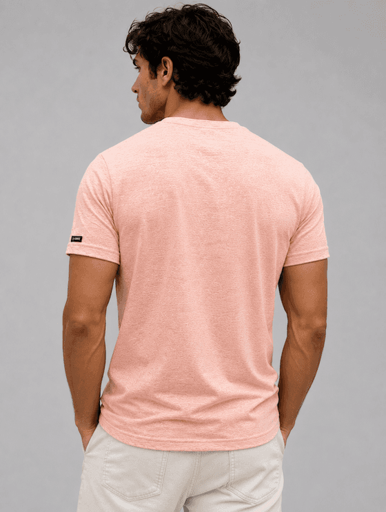 ODCC Fearless Printed Crew Neck Cotton Lycra T-Shirt for Men – Peach Melange – photo 14