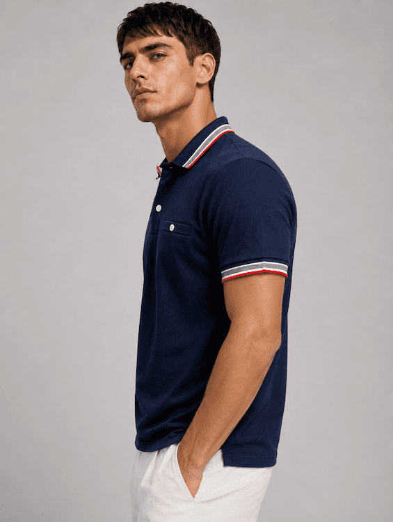 ODCC Men's Navy Polo T-Shirt with Contrast Tipping Collar T02554 – photo 4
