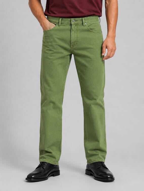 ODCC Men's Green Straight Fit Stretch Jeans | Premium Denim | J1783 – photo 1