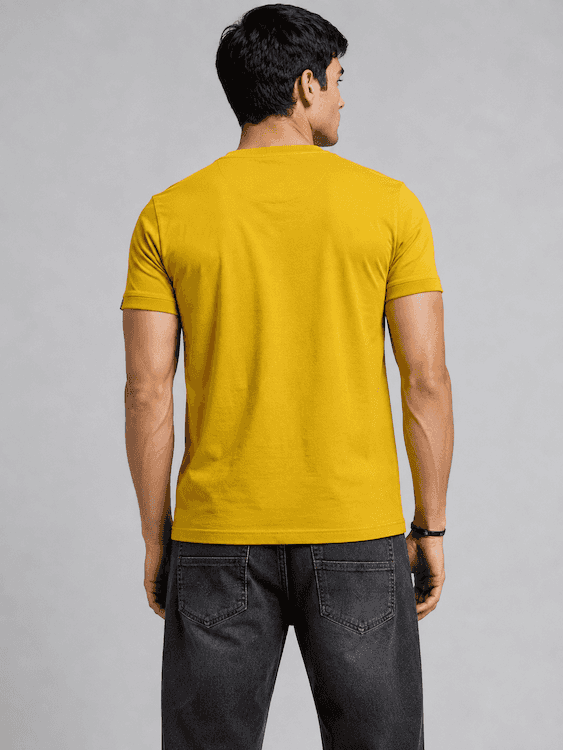 ODCC Mustard Yellow World Wide Graphic Printed T-Shirt T02564 – photo 4