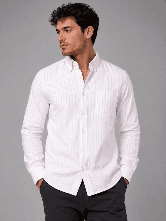 ODCC White Pink Stripe Cotton Shirt RG1005 – photo 1