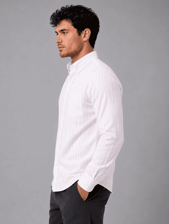 ODCC White Pink Stripe Cotton Shirt RG1005 – photo 2