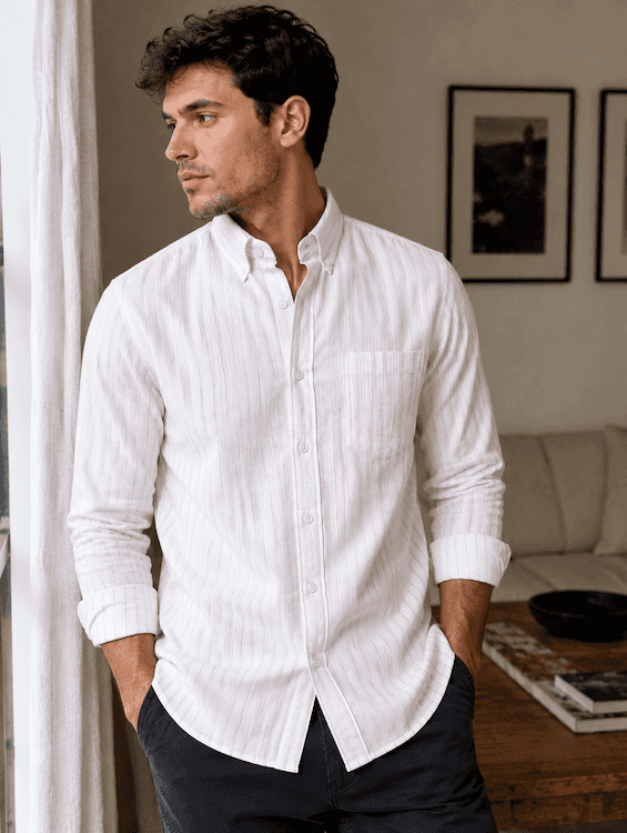 ODCC White Pink Stripe Cotton Shirt RG1005 – photo 5