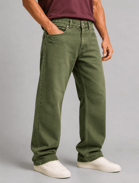 ODCC Men's RFD Green Baggy Fit Denim Jeans | Non-Stretch | J1781. – photo 5