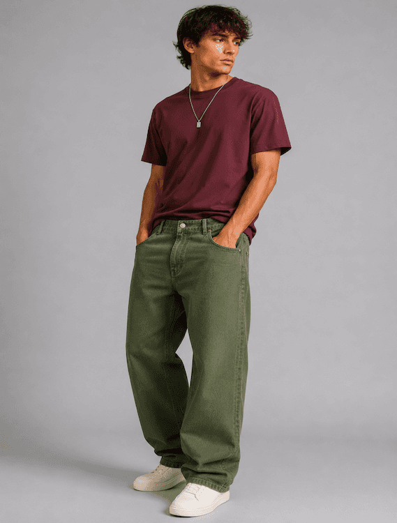 ODCC Men's RFD Green Baggy Fit Denim Jeans | Non-Stretch | J1781. – photo 2