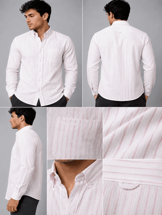 ODCC White Pink Stripe Cotton Shirt RG1005 – photo 8
