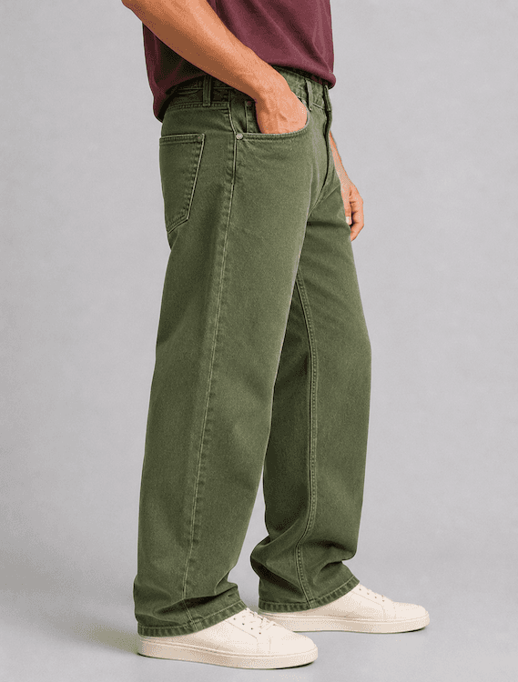 ODCC Men's RFD Green Baggy Fit Denim Jeans | Non-Stretch | J1781. – photo 3