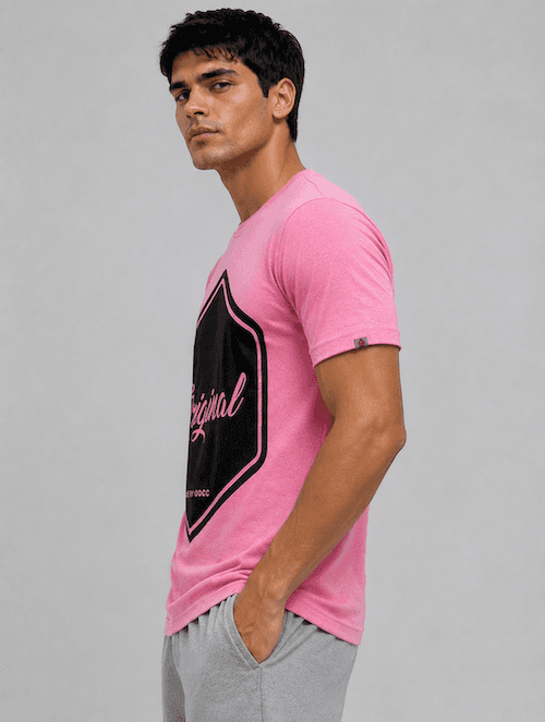 ODCC Original Graphic Printed Cotton Round Neck T-Shirt for Men – Dark Pink – photo 3