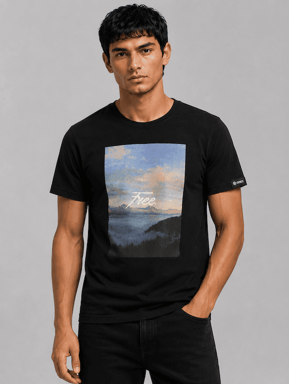 ODCC ROUND NECK PRINTED HALF SELEEVS T02534 – photo 1