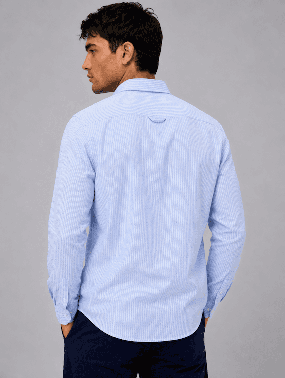 ODCC Sky Blue Textured Stripe Cotton Shirt RG1004 – photo 3