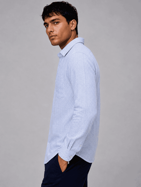 ODCC Sky Blue Textured Stripe Cotton Shirt RG1004 – photo 4