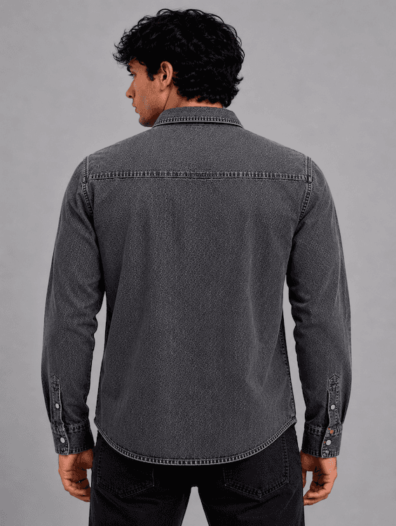 Men's Mid Black Denim Shirt | ODCC RN0052