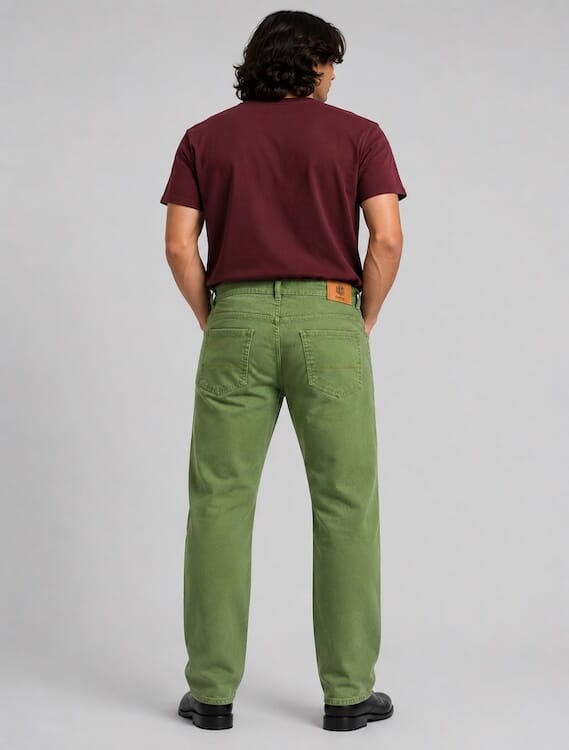 ODCC Men's Green Straight Fit Stretch Jeans | Premium Denim | J1783 – photo 7
