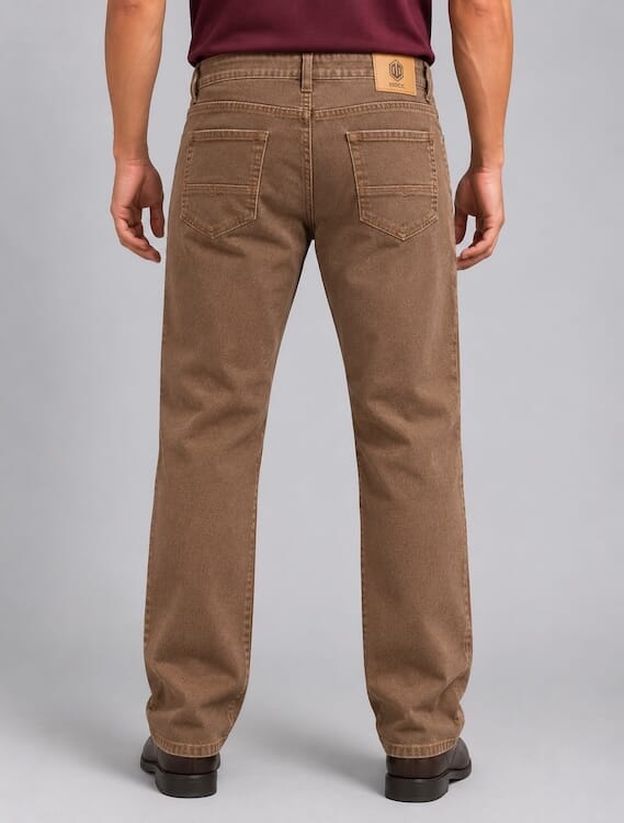 ODCC Men's Dark Khaki Straight Fit Stretch Denim Jeans | Premium | J1784 – photo 4