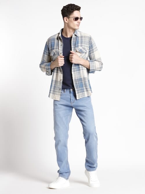 ODCC 2POCKET CHECK SHIRT F/S RN0036