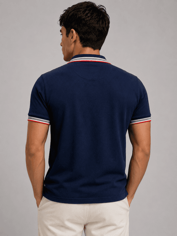 ODCC Men's Navy Polo T-Shirt with Contrast Tipping Collar T02554 – photo 3